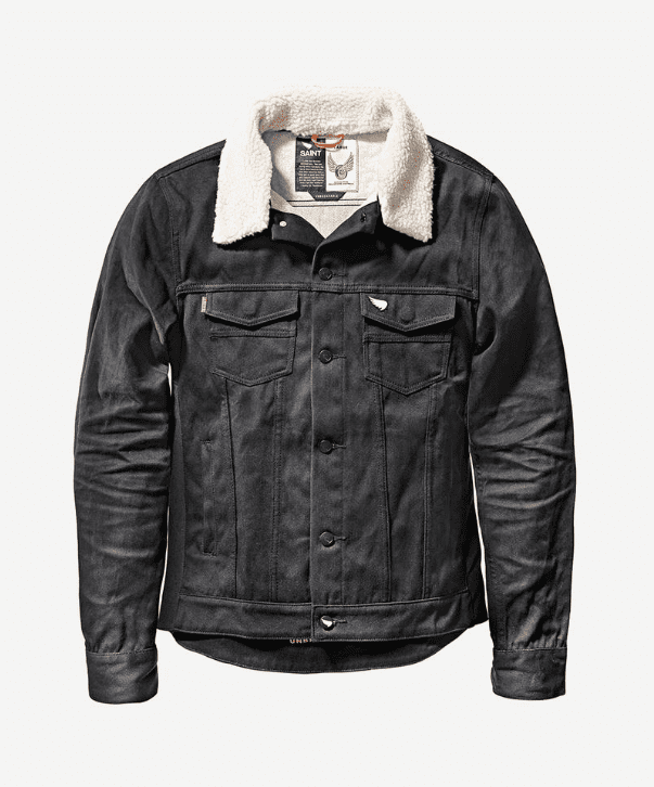 SA1NT Unbreakable Denim Shearling Collar Jacket - Large - Bild 1
